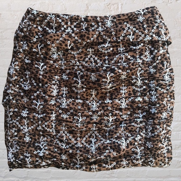 Free the Roses Eyelet Floral Print Skirt Small Cottagecore Boho Fall - Picture 1 of 5